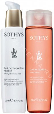 Набор для очищения кожи Sothys Vitality Cleansing: Milk+Lotion 400 + 400 мл