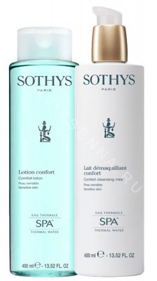 Набор для очищения чувствительной кожи Sothys Comfort Cleansing: Milk+Lotion 400 + 400 мл
